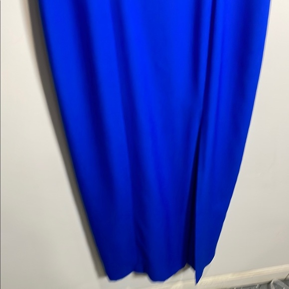 Liz Claiborne NIGHT - Vintage Cobalt Blue Sheath Maxi Dress with Flutter Sleeves - Picture 7 of 12